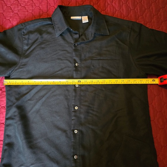 BREAKWATER Men's Black on Black Stripes long-sleeved button-up shirt Size Med - Picture 7 of 9